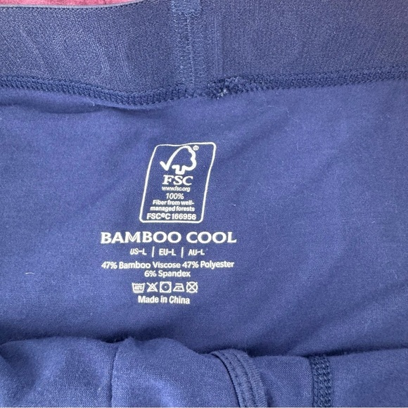 BAMBOO COOL 2 pair Men's Boxer Briefs - Navy and Pink - Picture 3 of 7